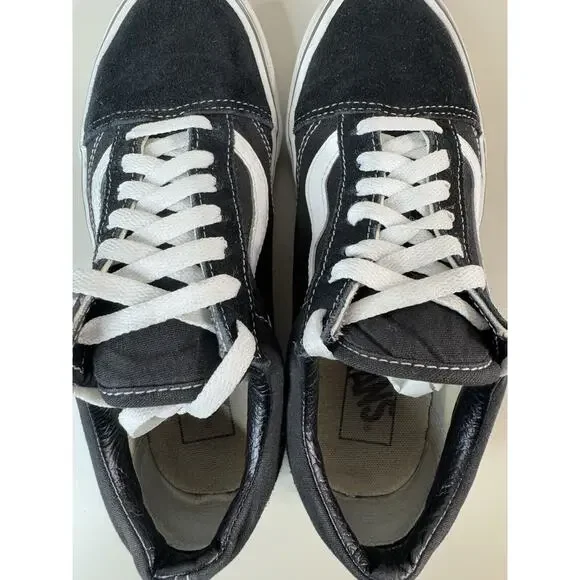 Vans Old Skool Lace Ups Shoes 6 M 7.5 W Black Suede Thrashed Rock WornIn Classic - Picture 10 of 14